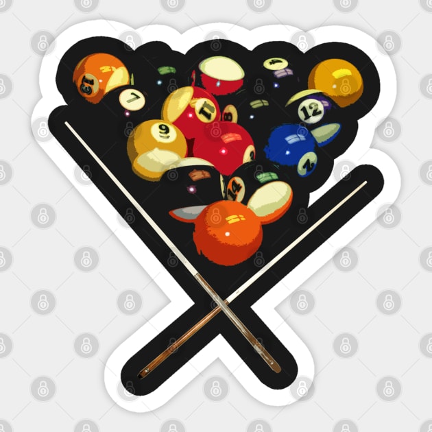 pool billard, billard balls Sticker by hottehue